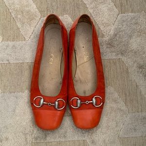 Orange Gucci Flats